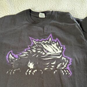 TCU horned frogs Graphic Tee with Monster Design - Black & Purple